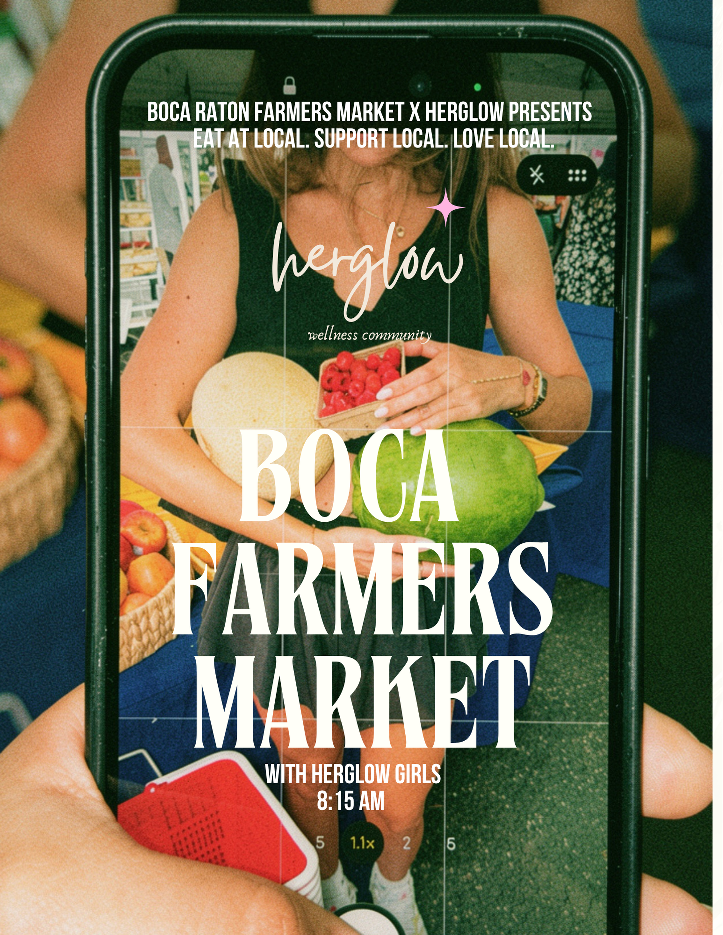 Boca Farmers Market x Herglow 🍅🥖🍵✨